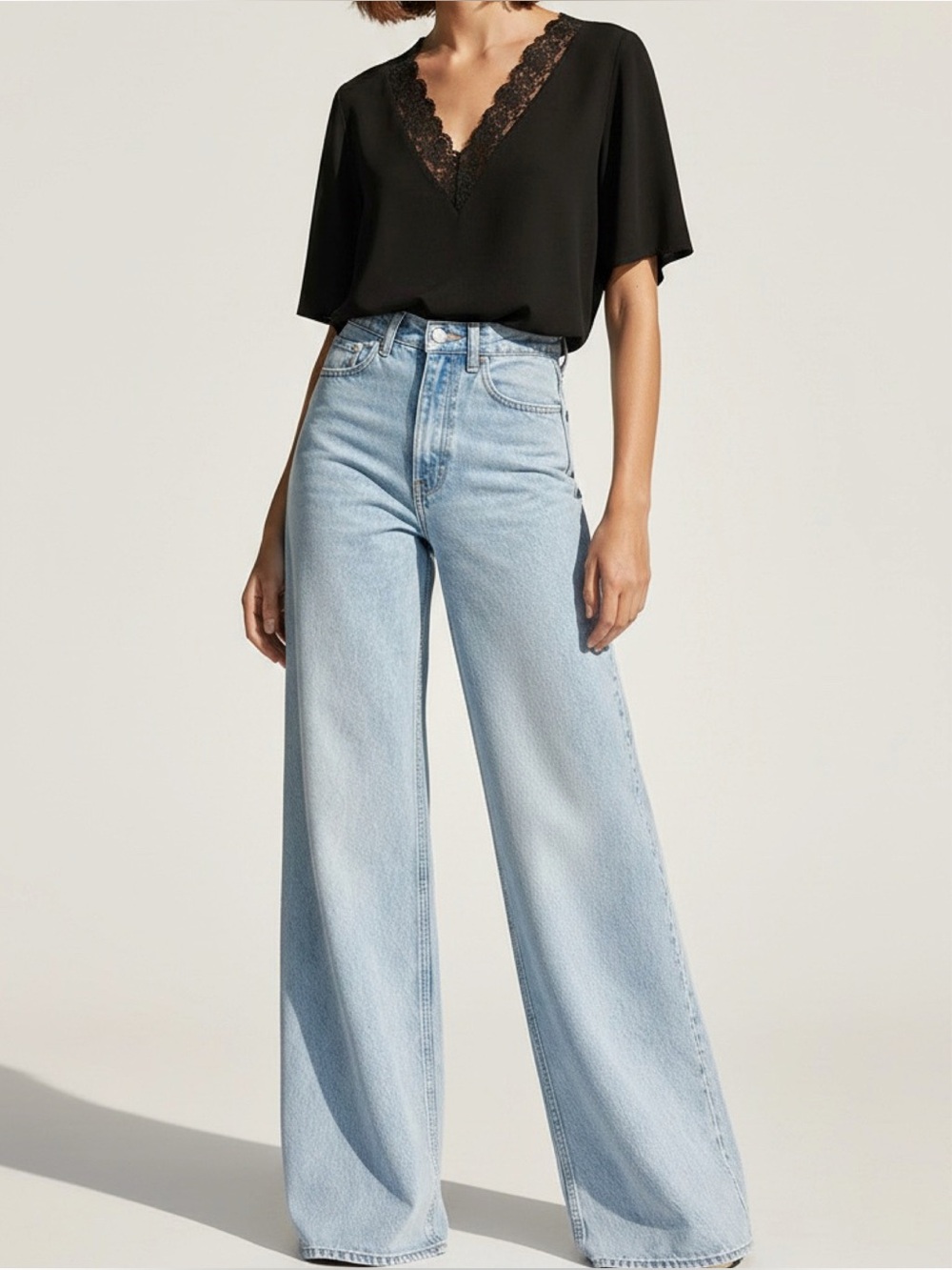 SÉZANE Sylla Blouse, Black, FR34/US2 - Picture 2 of 8